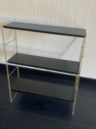 Etagère vintage 1960 String murale noir doré - 60 x 48 cm
