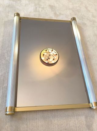Très beau et rare grand miroir design 1970’s signé 