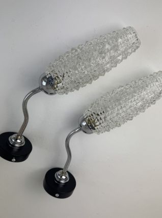 PAIRE D’APPLIQUE VINTAGE COL DE CYGNE 