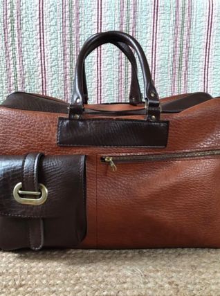 Sac de voyage  vintage YKK en simili cuir