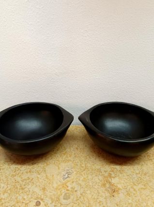 Paire de bols en poterie La Chamba, Colombie 