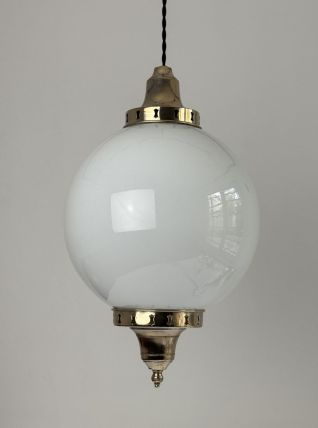 Ancienne SUSPENSION EN OPALINE 23 CM XL vintage