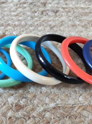 Lot de 7 bracelets vintage (plastique)