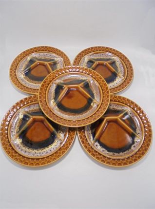  Série de 5 assiettes sarreguemines 