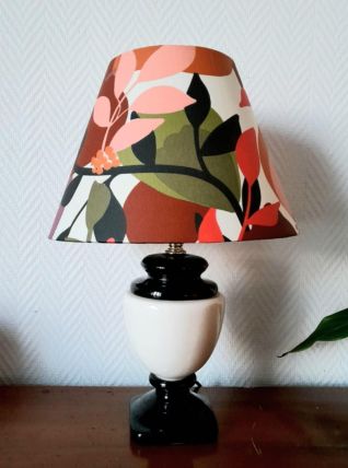Lampe céramique vintage et abat-jour aux fruits 