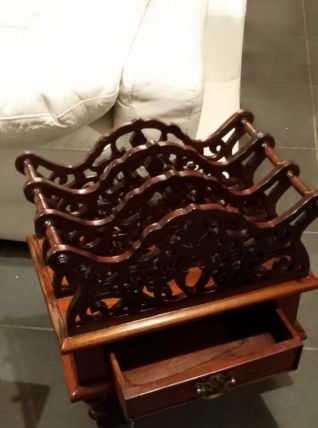 ancien porte revues vintage en bois