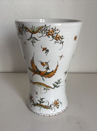 Vase vintage 1970 en faïence de Moustiers céramique - 26 cm