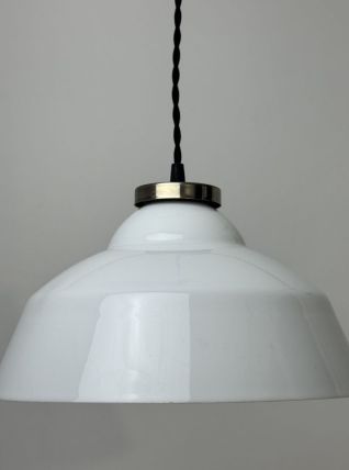 ANCIENNE SUSPENSION EN OPALINE 30 CM VINTAGE