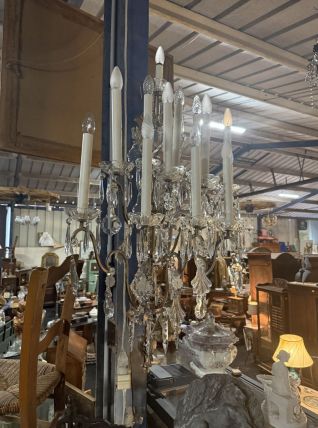 Grande Applique 12 feux métal et cristal