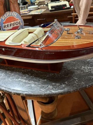 Maquette Riva Aquarama acajou métal et cuir