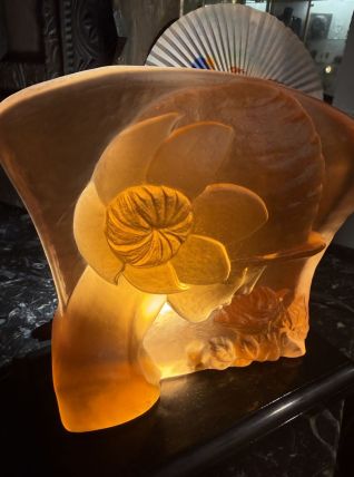 Lampe Art déco en verre orangeais