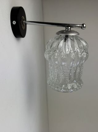 ANCIENNE APPLIQUE METAL ET VERRE VINTAGE