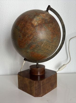 Globe vintage 1930 terrestre Jacques Adnet Mappemonde J.Fore