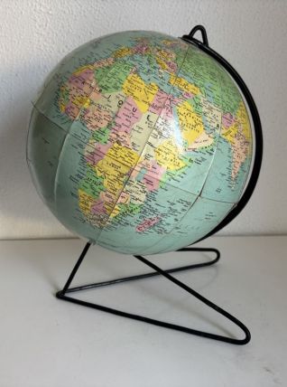 Globe vintage 1960 terrestre mappemonde Girard Barrère  - 33