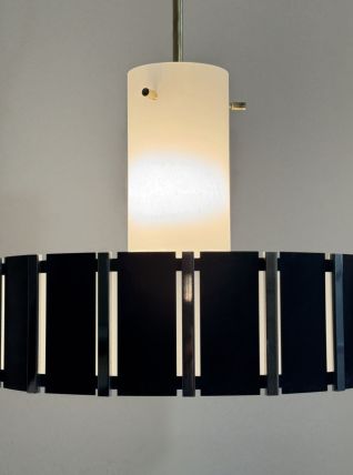 Ancienne SUSPENSION EN OPALINE SPACE AGE « WILA » vintage