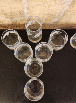 Lot de 9 verres Arcopal Florine – fleuris et rétro