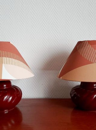 Paire lampes de chevet céramique vintage 