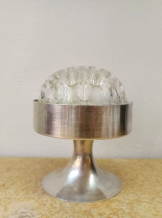 Pique fleurs space age métal argenté 1970 