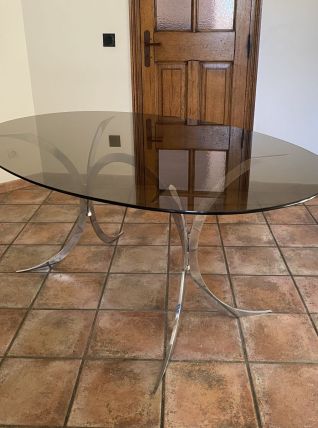 Table Boris Tabacoff pour CHRISTOFLE. 1970. Space age.