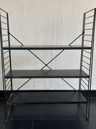Etagère vintage 1950 tomado sur pieds design A.Dekker noire 