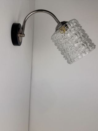 Ancienne applique vintage en verre « pointe de diamant »