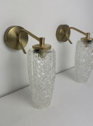 PAIRE D’APPLIQUE VINTAGE POINTE DE DIAMANT