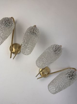 Paire d’anciennes appliques doubles vintage « MAISON ARLUS »