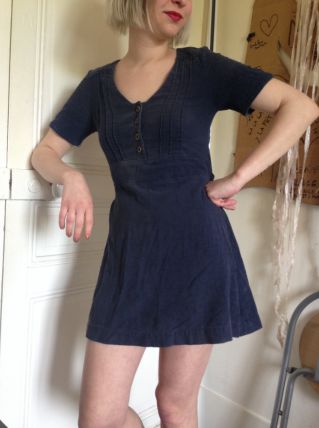 Robe velour côtelé