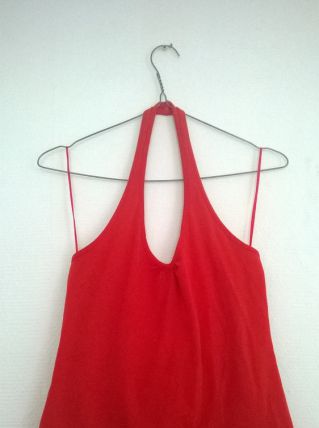 T-shirt dos-nu rouge/orange.