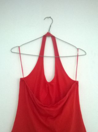 T-shirt dos-nu rouge/orange.