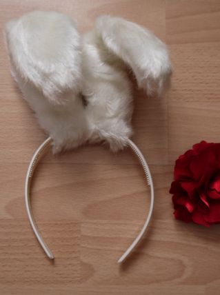 SERRE TÊTE OREILLES DE LAPIN BLANC