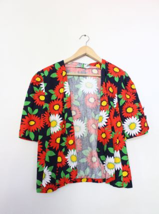 gilet vintage fleurs