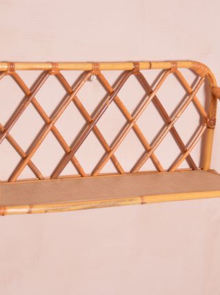 Etagère en rotin et bambou vintage