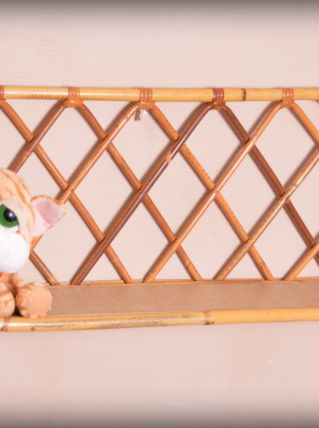 Etagère en rotin et bambou vintage