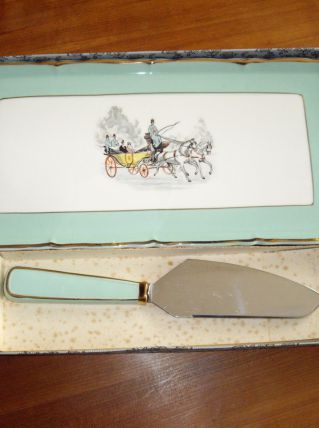 Plat à Dessert (Bûches) + Couteau à dessert 