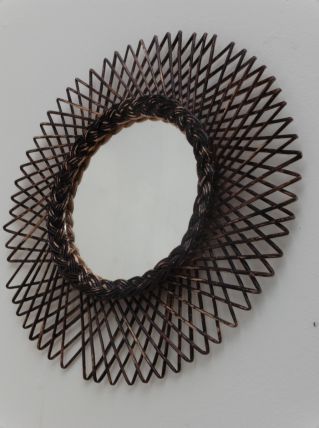 miroir soleil rotin vintage pas cher 
