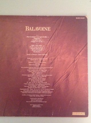 Vinyle de Daniel Balavoine