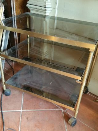 desserte en verre fumé