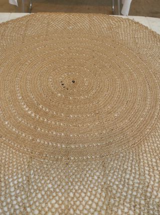 Naperon Rond au crochet Fait Main années 70