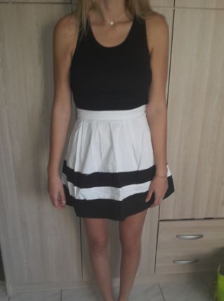 Robe babydoll bi matière dos ouvert 