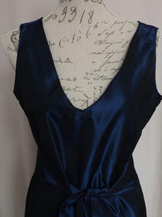 ROBE TAFFETAS BLEU NUIT