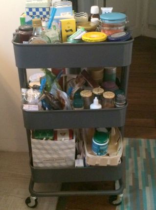 Desserte grise de cuisine