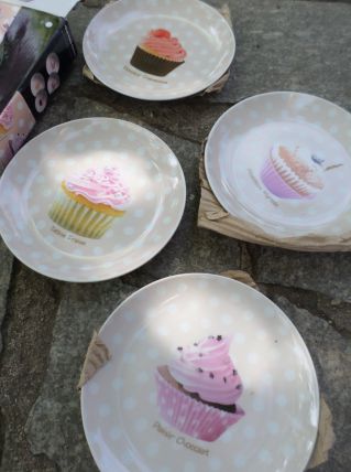 Assiettes à dessert cupcakes - jamais utilisées