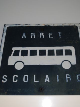 Panneau arret scolaire vintage