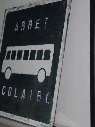 Panneau arret scolaire vintage