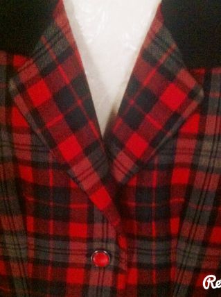 Blazer en Tartan ceintré Vintage
