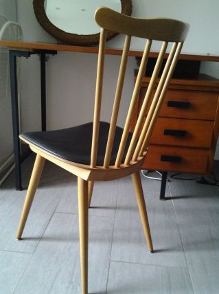 chaise vintage pieds compas