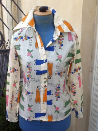 chemise années 70, vintage neuf