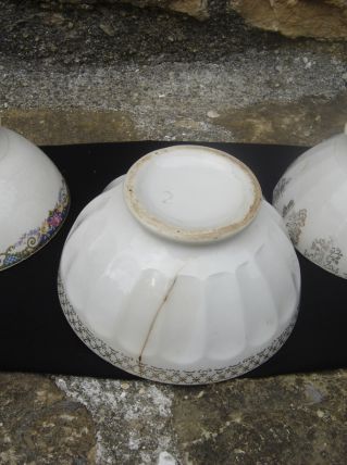 3 bols vintage desuet