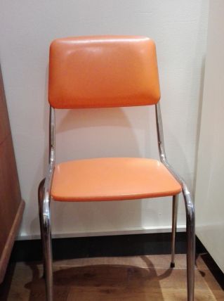 2 Chaises chrome et sky orange